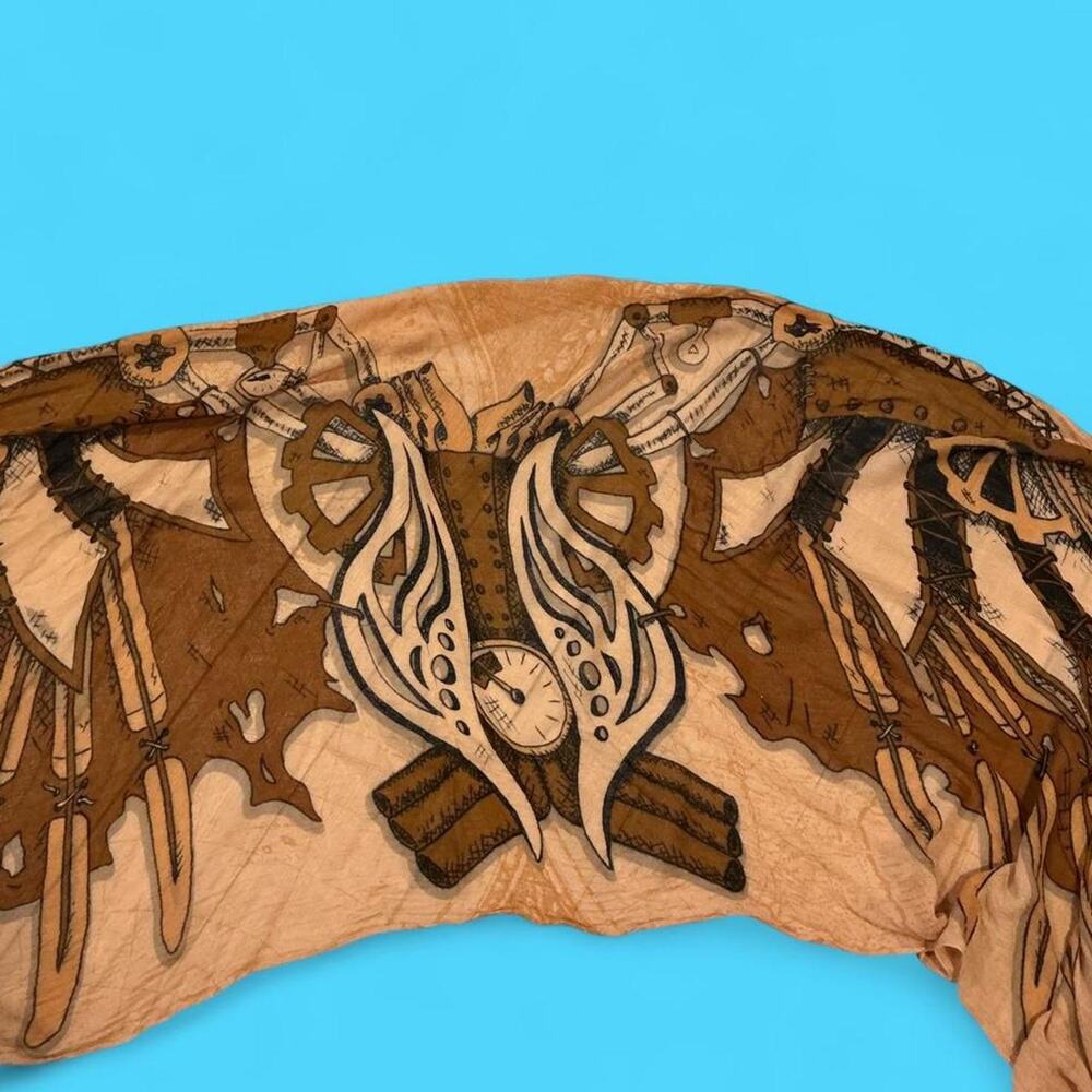Elope steampunk feather wings sheer scarf/shawl